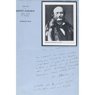 Jacques Offenbach Autograph Letter Signed