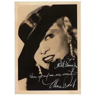 Mae West Signed Photograph - "Come up and see me sometime"