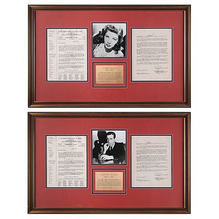 Humphrey Bogart and Lauren Bacall (2) Documents Signed