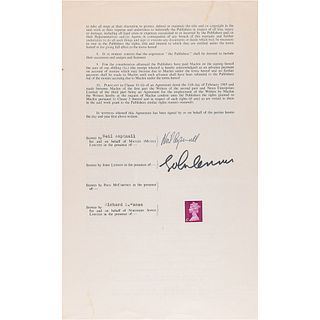 Beatles: John Lennon Document Signed, Assigning Copyright for a &#39;White Album&#39; Track