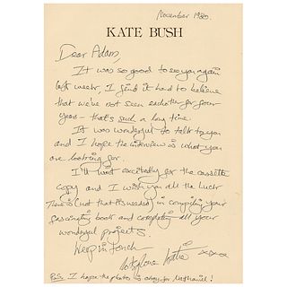 Kate Bush Autograph Letter Signed