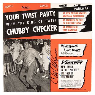 Chubby Checker Signed Album - Your Twist Party with the King of Twist