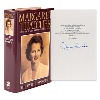 Margaret Thatcher Signed Book and (2) Signatures