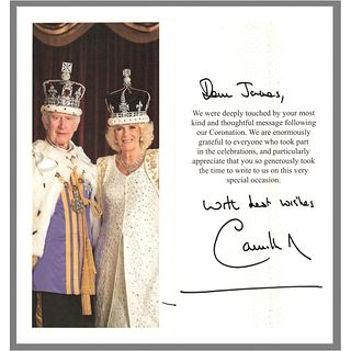 Camilla, Queen Consort Signed Coronation Card