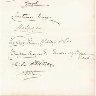 King George V, Mary of Teck, and Royal Family Members (7) Signatures