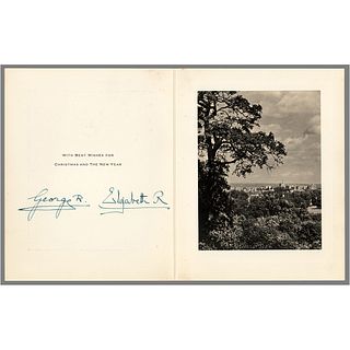 King George VI and Elizabeth, Queen Mother Signed Christmas Card
