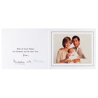 Princess Diana and King Charles III Signed Christmas Card (1982)