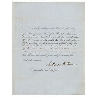 President Millard Fillmore on Copyrights for American and French Authors