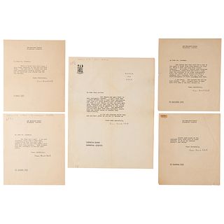 James Branch Cabell (5) Typed Letters Signed