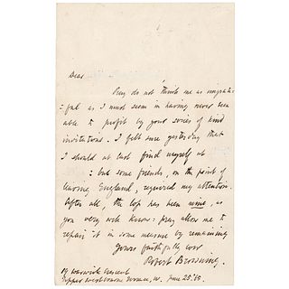 Robert Browning Autograph Letter Signed
