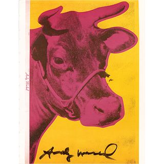 Andy Warhol Signed &#39;Cow&#39; Book Page