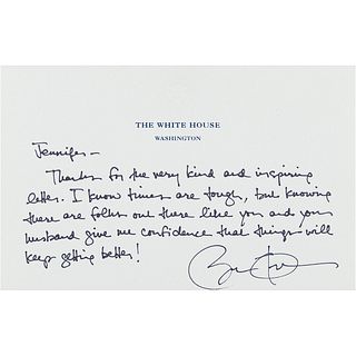 Barack Obama Autograph Letter Signed as President on the Economy: "I know times are tough"