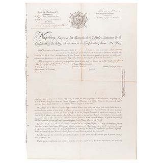 Napoleon Signed Maritime Passport for Exotic Trading Voyages
