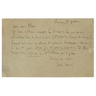 Jules Verne Autograph Letter Signed on Publishing Proofs