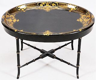 FRENCH STYLE TRAY TOP PAINTED COFFEE TABLE