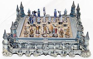 FRANKLIN MINT 'GUARDIANS OF THE FORTRESS' CHESS SET