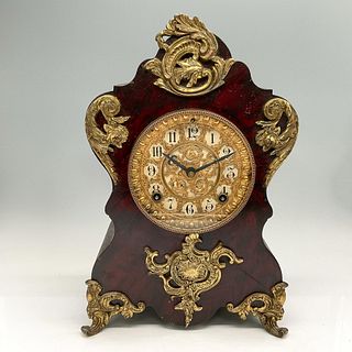 Antique Ansonia Enameled Iron Mantel Clock