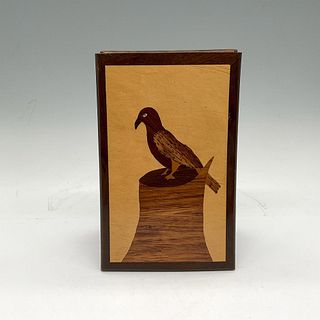 Brazilian Handmade Wooden Notepad with Inlaid Design