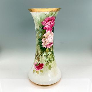 Delinieres and Co. Limoges Vase, Pink Roses