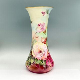 Delinieres and Co. Limoges Vase, Pink Roses