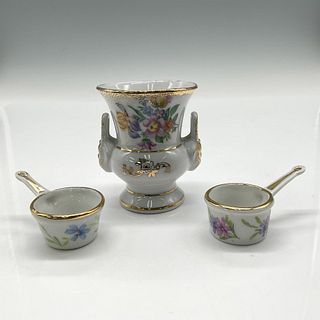 3pc Elfinware Mini Porcelain Vase + Lasserre Mini Pans