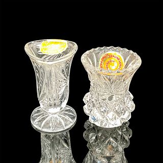 2pc Vintage Western Germany Crystal Mini Vases
