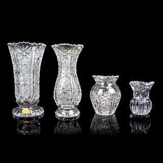 4pc German Crystal Assorted Vases