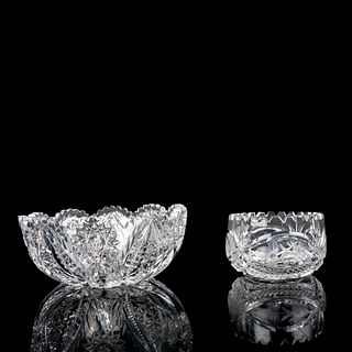 2pc American Brilliant Crystal Fruit and Nut Bowl Set