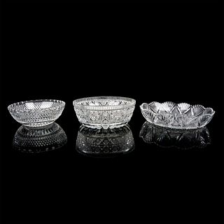 3pc Cut Glass Grouping of Bowls