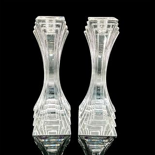 Pair of Mikasa Crystal Candlestick Holders, City Lights
