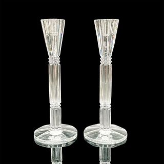 Pair of Vintage Glass Candlestick Holders