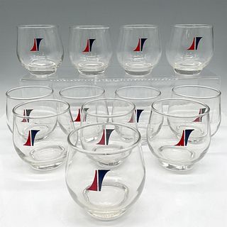 12pc Collectible Airline Memorabilia Cocktail Glasses