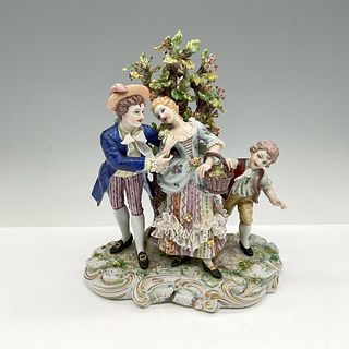 Capodimonte Antique Italian Porcelain Lace Figurine, Courting Scene