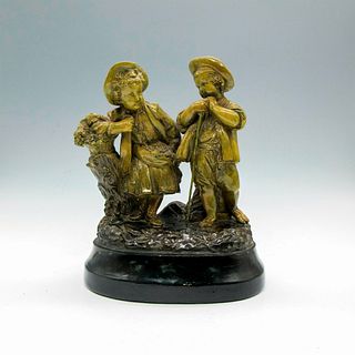 Vintage Borghese Chalkware Figurine, Boy and Girl