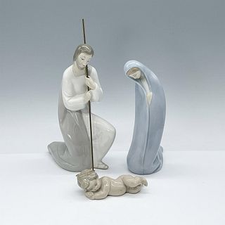 3pc Lladro Porcelain Nativity Figural Grouping