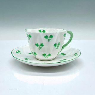 2pc Shelley China Teacup and Saucer, Shamrock
