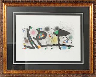 AFTER JOAN MIRO COLOR LITHOGRAPH ON PAPER