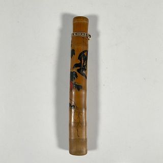 Japanese Hand Carved Bamboo Kiseru Case