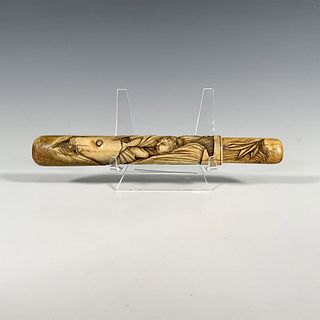 Japanese Meiji Period Bone Carved Pipe Case