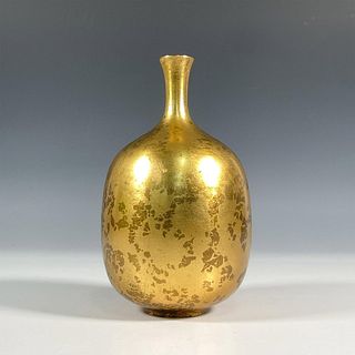 Japanese Gilt Metal Long Neck Bottle Vase