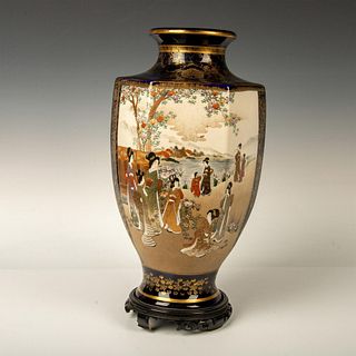 Japanese Blue Satsuma Ware Vase
