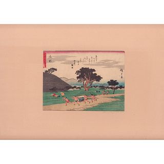 Hiroshige (Japanese, 1797-1858) Woodblock Print, Shono
