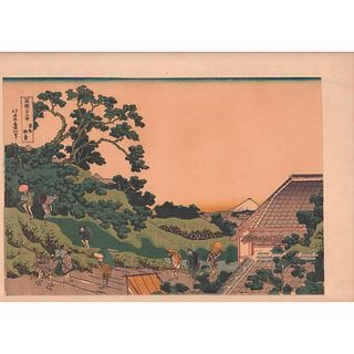 Hokusai (Japanese) Woodblock Print, Surugadai in Edo
