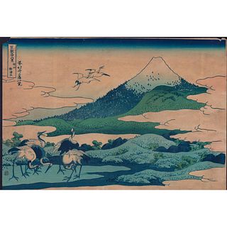 Hokusai (Japanese) Woodblock Print, Umezawa Manor