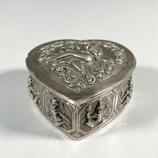 Southeast Asian Silver Heart Shape Box