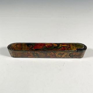 Persian Papier Mache Pencil Case with Ink Spoon and Cleaner