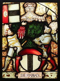Leaded & Stained Glass Armorial Panel
