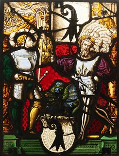 Leaded & Stained Glass Armorial Panel