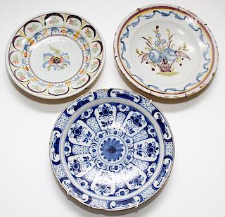 EUROPEAN POTTERY CHARGERS 3 PIECES