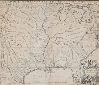 John Senex Map of Louisiana & Mississippi River